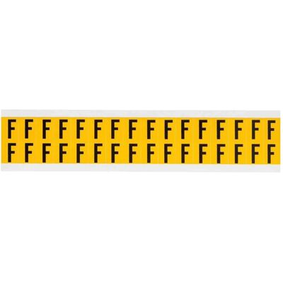 Brady, Etikettenrolle, 1520-F, B-946, Vinyl, Buchstabe F, Schwarz auf Gelb, 14 x 19mm, Schrifthöhe 15mm(25 K. á 32 Brady, Etikettenrolle, 1520-F, B-946, Vinyl, Buchstabe F, Schwarz auf Gelb, 14 x 19mm, Schrifthöhe 15mm(25 K. á 32