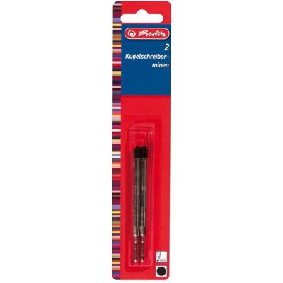 Herlitz, Ersatzpatronen + Tintenfass, Kugelschreiber-Groáraummine, M, schwarz (Schwarz, 1 mm, 2 Stk.) Herlitz, Ersatzpatronen + Tintenfass, Kugelschreiber-Groáraummine, M, schwarz (Schwarz, 1 mm, 2 Stk.)