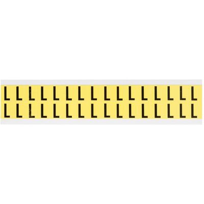 Brady, Etiketten, 3420-L, B-499, Nylongwebe, Buchst. L, Schwarz a. Gelb, 14x19mm, Schrifth. 16mm(25 K. á 32 E. Brady, Etiketten, 3420-L, B-499, Nylongwebe, Buchst. L, Schwarz a. Gelb, 14x19mm, Schrifth. 16mm(25 K. á 32 E.