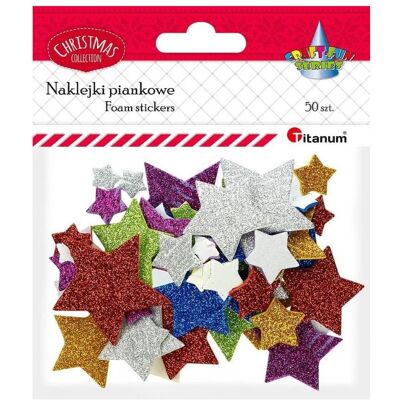 Titanum, Sticker, Glitzersterne Schaumstoffaufkleber, Mix, 50 Stk. (50 Sticker) Titanum, Sticker, Glitzersterne Schaumstoffaufkleber, Mix, 50 Stk. (50 Sticker)