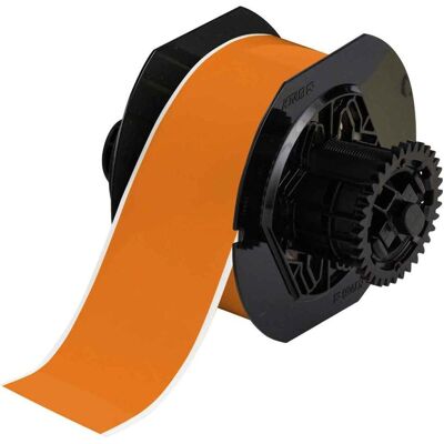 Brady, Etikettenrolle, B30C-2250-595-OR, Hochleistungsvinyl, Orange, glänzend, 57.15 mm x 30.48 m, permanent, Endlo (63.50 mm) Brady, Etikettenrolle, B30C-2250-595-OR, Hochleistungsvinyl, Orange, glänzend, 57.15 mm x 30.48 m, permanent, Endlo (63.50 mm)
