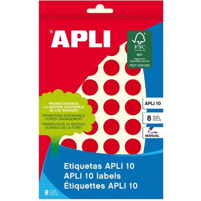 Apli, Etiketten, APLI-10 Etiketten rot 16 Apli, Etiketten, APLI-10 Etiketten rot 16