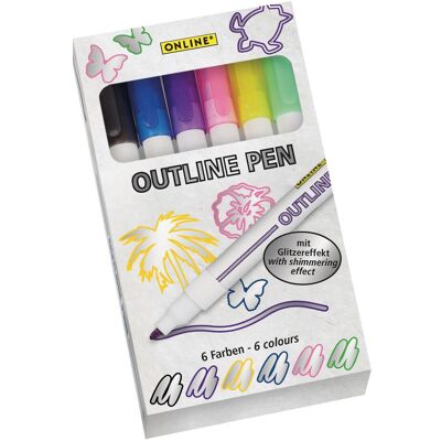Online, Marker, Faserschreiberetui Outline Pen (6x) Online, Marker, Faserschreiberetui Outline Pen (6x)