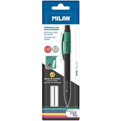 Milan, Bleistift, Druckbleistift PL1 HB 0,5 mm + 2 MILAN-Radiergummis (0.50 mm, 1x) Milan, Bleistift, Druckbleistift PL1 HB 0,5 mm + 2 MILAN-Radiergummis (0.50 mm, 1x)