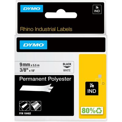 Dymo Beschriftungsband, Rhino ID2 Polyesterband (0.90 cm, Weiss) Dymo Beschriftungsband, Rhino ID2 Polyesterband (0.90 cm, Weiss)