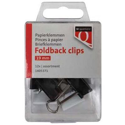 Quantore, Büroklammer, Foldback-Clips 19 mm, 12 Stk. (12x) Quantore, Büroklammer, Foldback-Clips 19 mm, 12 Stk. (12x)