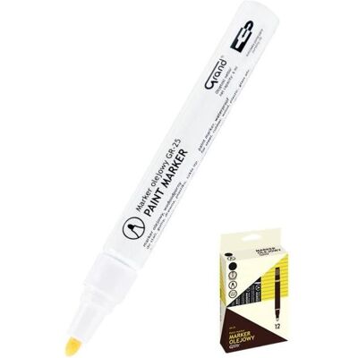 GrandHall, Marker, Öl-Permanentmarker GR-25, 2 mm, weiss (12x) GrandHall, Marker, Öl-Permanentmarker GR-25, 2 mm, weiss (12x)