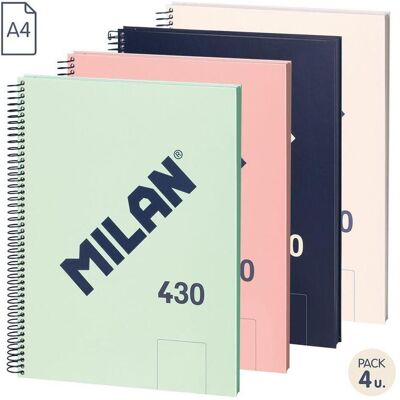 Milan, Heft + Block, 57141E80X4 (A4, Liniert, Harter Einband) Milan, Heft + Block, 57141E80X4 (A4, Liniert, Harter Einband)