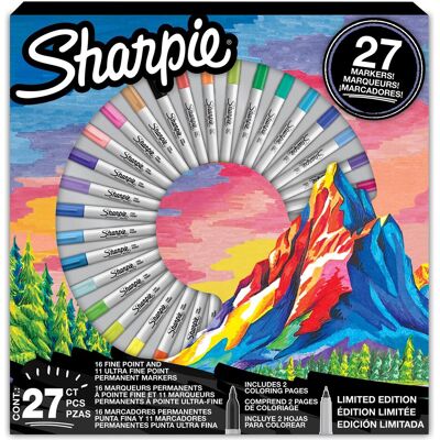 Sharpie, Marker, - Permanent marker - Limited Edition Colouring promo pack 16 Fine + 11 Ultra Fine (2205231) (27x) Sharpie, Marker, - Permanent marker - Limited Edition Colouring promo pack 16 Fine + 11 Ultra Fine (2205231) (27x)