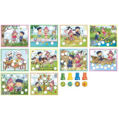 Bambolino Toys, Stempel, Fien und Teun Bildungsstempel Set 14 DLG. Bambolino Toys, Stempel, Fien und Teun Bildungsstempel Set 14 DLG.