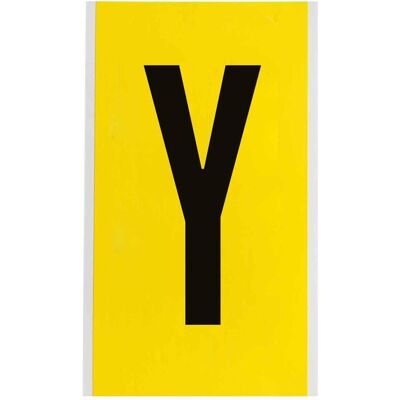 Brady, Etiketten, 3470-Y, B-499, Nylongewebe, Buchstabe Y, Schwarz auf Gelb, 127 x 228mm, Schrifthöhe 152mm(25 Brady, Etiketten, 3470-Y, B-499, Nylongewebe, Buchstabe Y, Schwarz auf Gelb, 127 x 228mm, Schrifthöhe 152mm(25