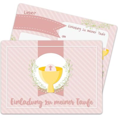 Papierdrachen, Grusskarte + Briefpapier, 12 Einladungskarten zur Taufe - Kelch rosa (12 Stk.) Papierdrachen, Grusskarte + Briefpapier, 12 Einladungskarten zur Taufe - Kelch rosa (12 Stk.)