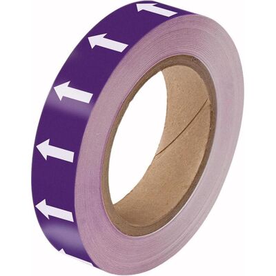 Brady, Etikettenrolle, Markierungsband mit Richtungspfeilen, 25mm x 33m, Lila / Weiss Brady, Etikettenrolle, Markierungsband mit Richtungspfeilen, 25mm x 33m, Lila / Weiss