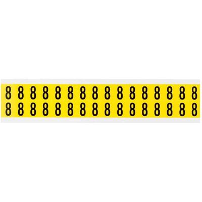 Brady, Etiketten, 3420-8, B-499, Nylongewebe, Zahl 8, schwarz auf gelb, 14x19mm, Schrifthöhe 16mm(25 K. á 32 E Brady, Etiketten, 3420-8, B-499, Nylongewebe, Zahl 8, schwarz auf gelb, 14x19mm, Schrifthöhe 16mm(25 K. á 32 E