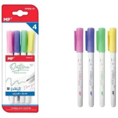 Teka, Schreibstifte, Kugelschreiber mit Doppellinie, 4 Farben Teka, Schreibstifte, Kugelschreiber mit Doppellinie, 4 Farben