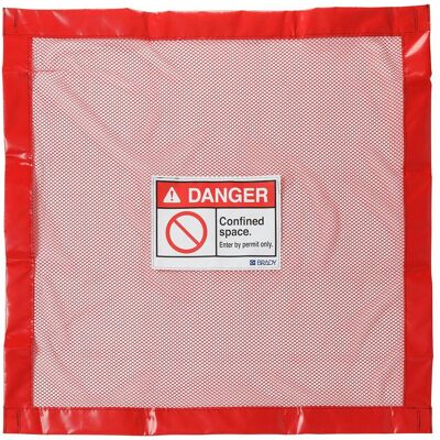 Brady, Etiketten, Verschliessbaren Schachtabdeckungen, PVC-beschichtetes Polyester, Rot, Enger Raum – M (1 Stüc Brady, Etiketten, Verschliessbaren Schachtabdeckungen, PVC-beschichtetes Polyester, Rot, Enger Raum – M (1 Stüc