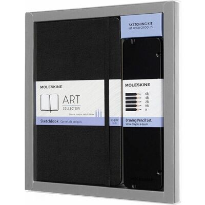 Moleskine, Heft + Block, Skizzen Set L/A5 717585 HC, noir, Zeichenstift-Set (A5, Blanko, Harter Einband) Moleskine, Heft + Block, Skizzen Set L/A5 717585 HC, noir, Zeichenstift-Set (A5, Blanko, Harter Einband)