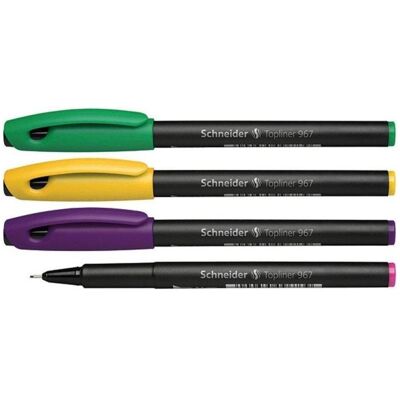 Schneider, Schreibstifte, Topliner 967 Fineliner-Set 0,4 mm, 4 Farben (4x) Schneider, Schreibstifte, Topliner 967 Fineliner-Set 0,4 mm, 4 Farben (4x)
