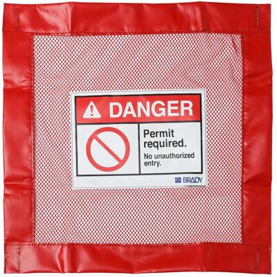 Brady, Etiketten, Verschliessbaren Schachtabdeckungen, PVC-beschichtetes Polyester, Rot, Genehmigung erforderli Brady, Etiketten, Verschliessbaren Schachtabdeckungen, PVC-beschichtetes Polyester, Rot, Genehmigung erforderli