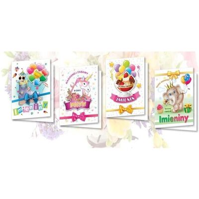 Top Graphic, Grusskarte + Briefpapier, Karte B6 mit MIX Namenstagsaufklebern für Kinder (10 Stück) (10 Stk.) Top Graphic, Grusskarte + Briefpapier, Karte B6 mit MIX Namenstagsaufklebern für Kinder (10 Stück) (10 Stk.)