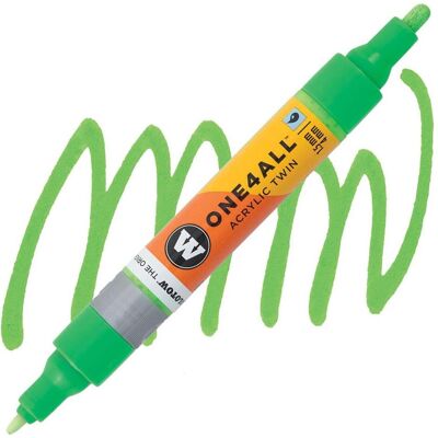 Molotow, Marker, Marqueur pour Maquettes - One4All Twin - Acrylique Vert Fluo Phospho. - 1,5/4mm - -219 - 15 cm (1x) Molotow, Marker, Marqueur pour Maquettes - One4All Twin - Acrylique Vert Fluo Phospho. - 1,5/4mm - -219 - 15 cm (1x)