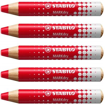 STABILO MARKdry Marker - 5 Stk, Rot, Whiteboard, Holz STABILO MARKdry Marker - 5 Stk, Rot, Whiteboard, Holz