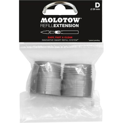 Molotow, Ersatzpatronen + Tintenfass, Refill Extension Ring, 29mm (2 Stk.) Molotow, Ersatzpatronen + Tintenfass, Refill Extension Ring, 29mm (2 Stk.)