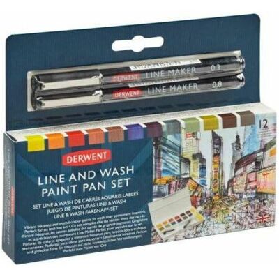 Derwent, Bleistift, Line & wash paint pan set (12x) Derwent, Bleistift, Line & wash paint pan set (12x)
