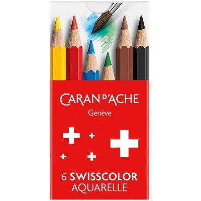 Caran d'Ache, Malstifte, Swisscolor Kartonschachtel Halb-Farbstifte (6x) Caran d'Ache, Malstifte, Swisscolor Kartonschachtel Halb-Farbstifte (6x)