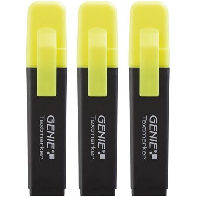 Genie, Marker, Textmarker gelb 3 Stk. (3x) Genie, Marker, Textmarker gelb 3 Stk. (3x)