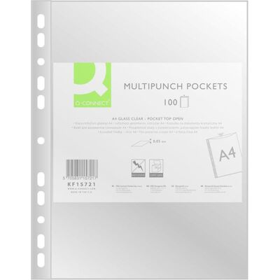 Q-Connect, Mappe, Prospekthülle A4 100ST glasklar 0,05 mm (A4, 100x) Q-Connect, Mappe, Prospekthülle A4 100ST glasklar 0,05 mm (A4, 100x)