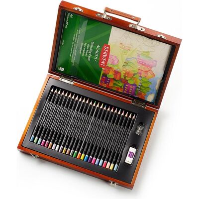 Derwent, Malstifte, Malstiftekoffer Academy aus Holz, 27 Stück (27x) Derwent, Malstifte, Malstiftekoffer Academy aus Holz, 27 Stück (27x)