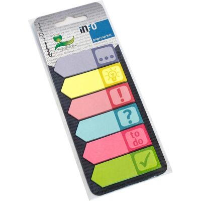 Info, Haftnotiz, Papier-Pagemarker Icons (18 x 55 mm) Info, Haftnotiz, Papier-Pagemarker Icons (18 x 55 mm)