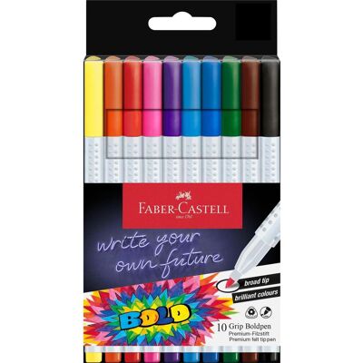 Faber-Castell, Malstifte, Faserschreiberetui 10ST Grip Boldpen (10x) Faber-Castell, Malstifte, Faserschreiberetui 10ST Grip Boldpen (10x)