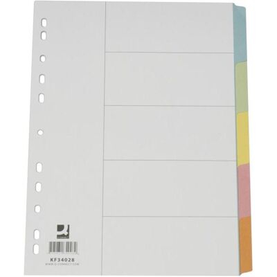 Q-Connect, Ordner Zubehör, EINLAGEN, KARTON, A4, 1-5, 223X297MM, FARBMIX Q-Connect, Ordner Zubehör, EINLAGEN, KARTON, A4, 1-5, 223X297MM, FARBMIX