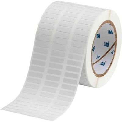 Brady, Etikettenrolle, THT-2-437-10, Polyvinylfluorid, Weiss, 22.86 x 6.35 mm, selbstverlöschend, permanent, 3-bahni (85.09 mm) Brady, Etikettenrolle, THT-2-437-10, Polyvinylfluorid, Weiss, 22.86 x 6.35 mm, selbstverlöschend, permanent, 3-bahni (85.09 mm)