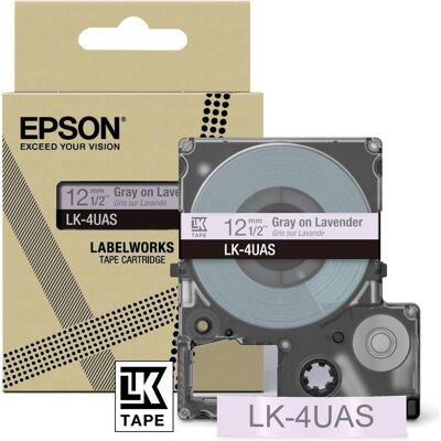 Epson Beschriftungsband, Soft Purple/Gray 12mm LK-4UAS (1.20 cm, Violett) Epson Beschriftungsband, Soft Purple/Gray 12mm LK-4UAS (1.20 cm, Violett)