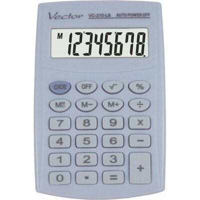 Vector, Taschenrechner, Taschenrechner KAV VC-210 LB 8-stellig 64 x 98 5 mm hellblau (Akkubetrieb) Vector, Taschenrechner, Taschenrechner KAV VC-210 LB 8-stellig 64 x 98 5 mm hellblau (Akkubetrieb)