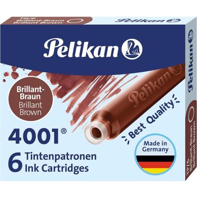 Pelikan Ersatzpatronen + Tintenfass, 4001 Tp/6 (Braun, 5 Stk.) Pelikan Ersatzpatronen + Tintenfass, 4001 Tp/6 (Braun, 5 Stk.)
