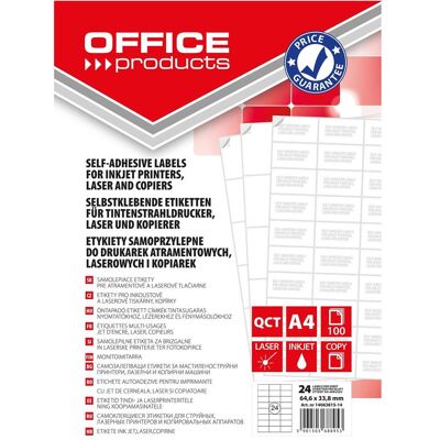 Office Products, Etiketten, Etiketten, 64, 6x33, 8mm, weiss, 100 blatt Office Products, Etiketten, Etiketten, 64, 6x33, 8mm, weiss, 100 blatt