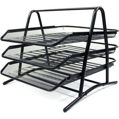 B.N.T., Dokumentenablage, Brevbakkesaet tråd metal MESH m/3 bakker sort B.N.T., Dokumentenablage, Brevbakkesaet tråd metal MESH m/3 bakker sort