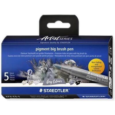 Staedtler Malstifte, pigment big brush pen Grey 5ST (5x) Staedtler Malstifte, pigment big brush pen Grey 5ST (5x)