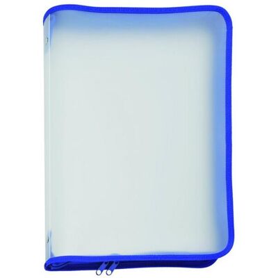 Foldersys, Mappe, Reissverschlussbeutel A4 transparent/blau 0,5 mm (A4) Foldersys, Mappe, Reissverschlussbeutel A4 transparent/blau 0,5 mm (A4)