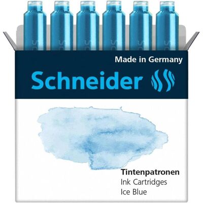 Schneider, Ersatzpatronen + Tintenfass, Tintenpatrone Callissima 6 Stück, Ice Blue (Blau, Hellblau, Lila, 6 Stk.) Schneider, Ersatzpatronen + Tintenfass, Tintenpatrone Callissima 6 Stück, Ice Blue (Blau, Hellblau, Lila, 6 Stk.)
