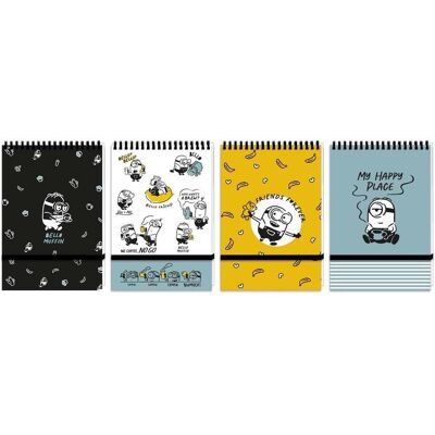 Beniamin, Heft + Block, Quadratisches Notizbuch A6/96K mit Gummibandverschluss Minions (A6, Kariert, Harter Einband) Beniamin, Heft + Block, Quadratisches Notizbuch A6/96K mit Gummibandverschluss Minions (A6, Kariert, Harter Einband)
