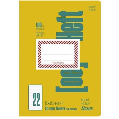 Format, Heft + Block, Schulheft Ursus Green FX22 Klimaneutral Weiss Liniert DIN A5 148 mm x 210 mm (A5, Liniert) Format, Heft + Block, Schulheft Ursus Green FX22 Klimaneutral Weiss Liniert DIN A5 148 mm x 210 mm (A5, Liniert)