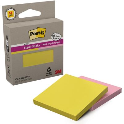 Post-it, Haftnotiz, Super Sticky Haftnotizen Recycling (76 x 76 mm) Post-it, Haftnotiz, Super Sticky Haftnotizen Recycling (76 x 76 mm)