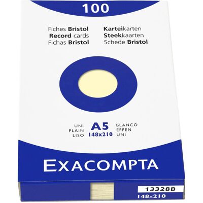 Exacompta, Karteikarten, Karteikarten blanko gelb, 100 (A5, 100x, 205 g/m²) Exacompta, Karteikarten, Karteikarten blanko gelb, 100 (A5, 100x, 205 g/m²)