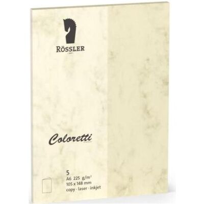 Magni, Grusskarte + Briefpapier, 220706506 - Coloretti Karten, 220 g/m², DIN A6 hd, chamois marmora, 5 Stück (5 Stk.) Magni, Grusskarte + Briefpapier, 220706506 - Coloretti Karten, 220 g/m², DIN A6 hd, chamois marmora, 5 Stück (5 Stk.)