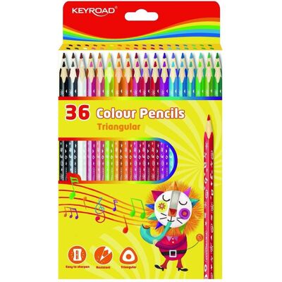 Keyroad, Malstifte, Bleistifte, dreieckig, 3 mm, 36 stück, box (36x) Keyroad, Malstifte, Bleistifte, dreieckig, 3 mm, 36 stück, box (36x)